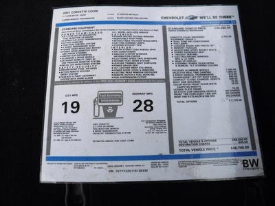 2001 Chevrolet Corvette Base