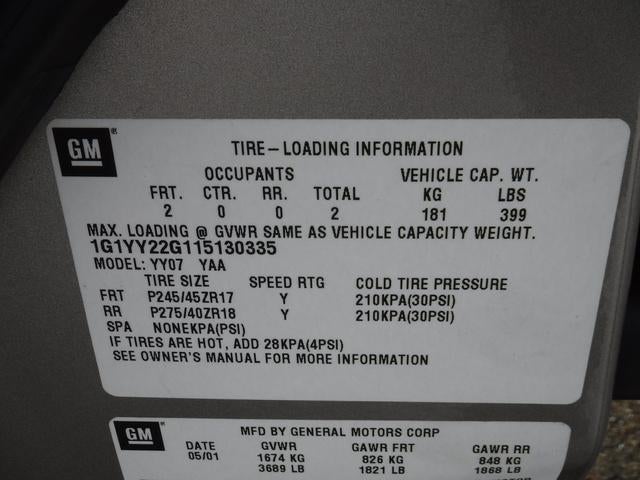 2001 Chevrolet Corvette Base